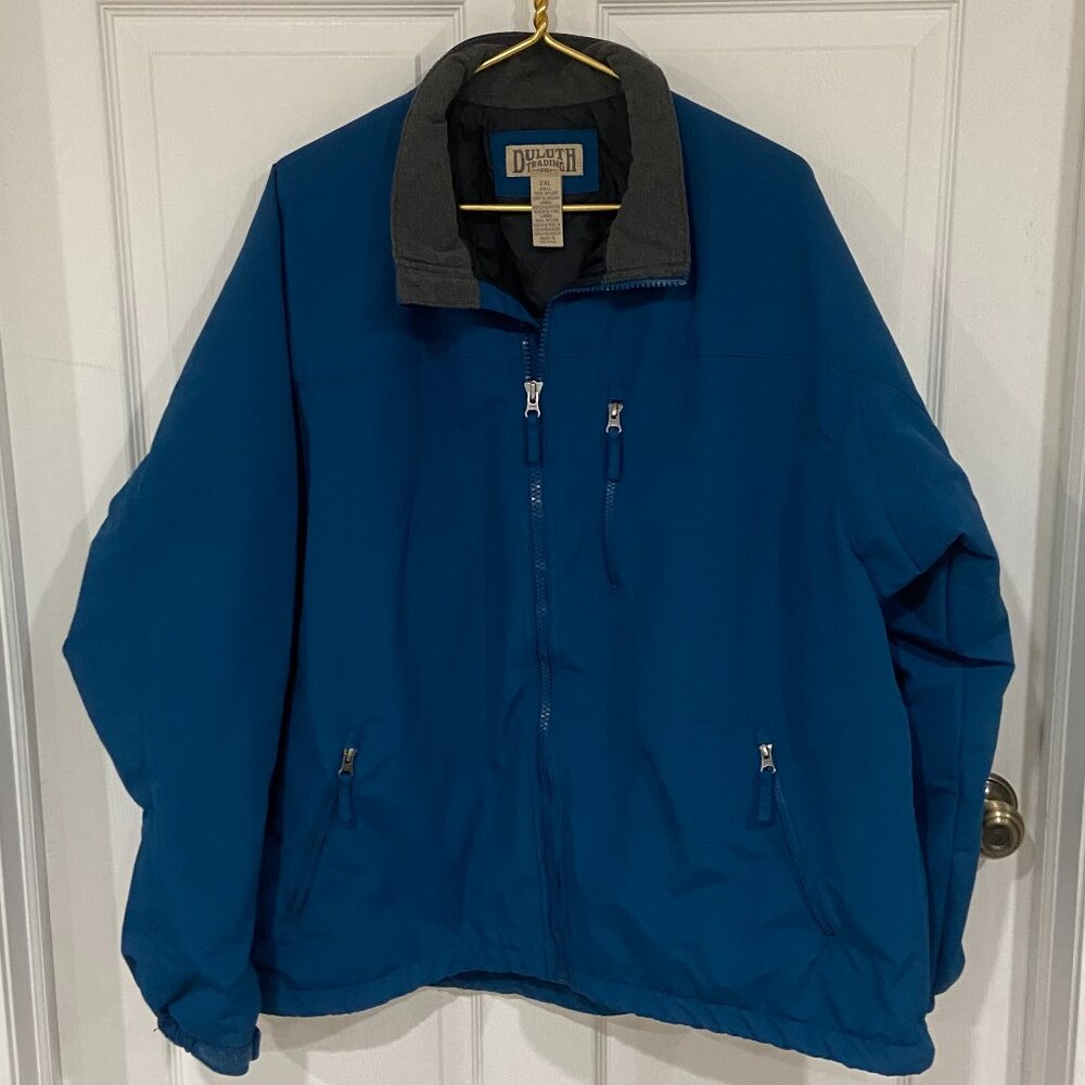Duluth Trading Men's XXL Teal Blue Fleece-lined Nylon Jacket
